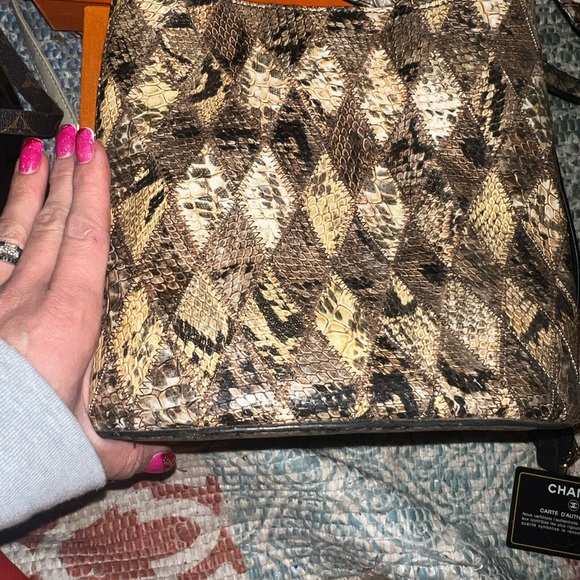 Real snake skin,  Shoulder bag,multicolored - Picture 3 of 7